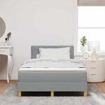 vidaXL Lit à ressorts avec matelas Gris clair 120 x 190 cm tissu