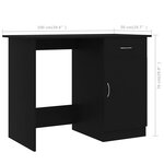 vidaXL Bureau Noir 100x50x76 cm Bois d’ingénierie