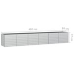 Vidaxl lit surélevé de jardin 480x80x77 cm acier galvanisé argenté