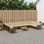 vidaXL Ensemble de canapés d'extérieur 11 Pièces Naturel et Beige