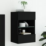 vidaXL Meuble TV mural avec lumières LED noir 40x30x60 5 cm