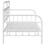 vidaXL Cadre de lit de jour avec tête de lit Blanc 90 x 200 cm Acier