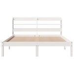 vidaXL Cadre de lit sans matelas blanc 135x190 cm bois de pin massif