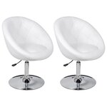vidaXL Tabourets de bar lot de 2 blanc similicuir