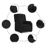 vidaXL Fauteuil inclinable noir tissu