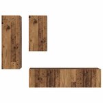 vidaXL Ensemble meuble TV 4 Pièces Bois ancien 30 5 x 30 x 90 cm
