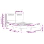 vidaXL Cadre de lit avec bandes LED Noir 120 x 190 cm Simili cuir