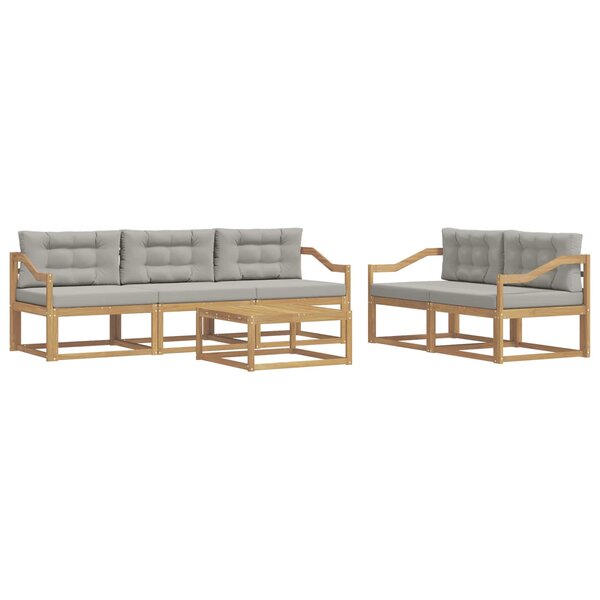 vidaXL Ensemble de canapés d'extérieur 6 Pièces Blanc et gris clair
