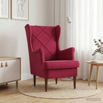 vidaXL Fauteuil Bordeaux Velours
