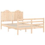 vidaXL Cadre de lit avec tête de lit 140x200 cm bois massif