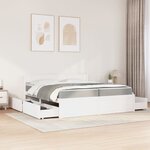 vidaXL Lit avec tiroirs et matelas blanc 200x200 cm bois massif de pin