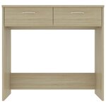Bureau table poste de travail meuble d'ordinateur informatique étude chêne sonoma 80 x 40 x 75 cm Aggloméré brun 02_0023659