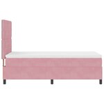 Lit coffre vidaXL avec matelas rose en velours simple