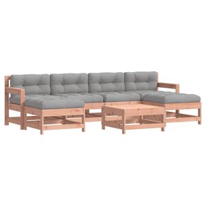 vidaXL Salon de jardin 7 Pièces avec coussins bois massif douglas