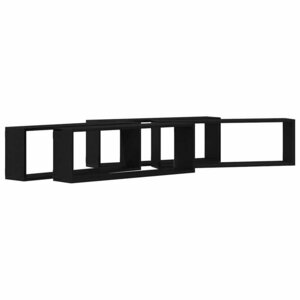 vidaXL Étagères Murales avec étagère 4 Pièces Chêne noir 80 x 15 x 26 cm