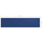 vidaXL Écran de balcon Bleu 120x500 cm Tissu Oxford