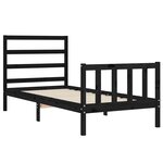 vidaXL Cadre de lit sans matelas noir bois de pin massif