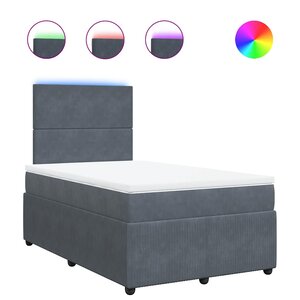 vidaXL Sommier à lattes de lit et matelas Gris foncé 120x200cm Velours