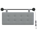 vidaXL Tête de lit suspendue Avec lumière LED Gris clair Tissu