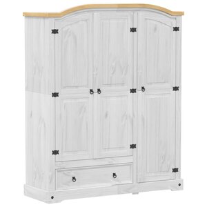 vidaXL Garde-robe Corona blanc 151 5x52x186 cm bois de pin massif