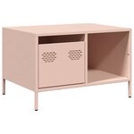 vidaXL Table basse rose 68 5x50x43 5 cm acier laminé à froid