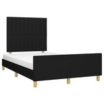 vidaXL Cadre de lit avec tête de lit noir 120x190 cm tissu