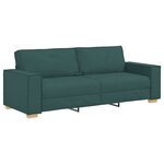 vidaXL Sofa 3 places avec coussin Vert foncé 220 x 78 x 84 cm tissu