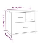 vidaXL Table de chevet Blanc 60x36x45 cm Bois d'ingénierie