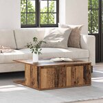 vidaXL Table basse Vieux bois 80 x 80 x 31 cm Bois d'ingénierie