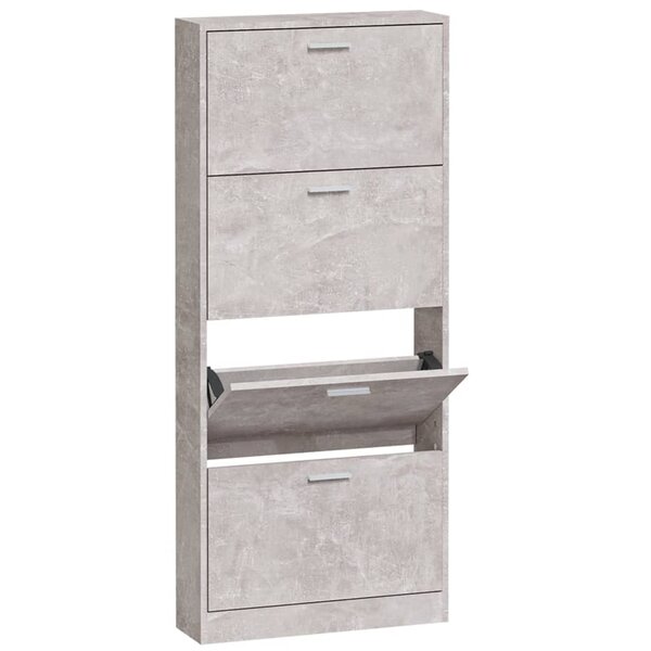 vidaXL Armoire à chaussures Gris béton 59x17x150 cm Bois d'ingénierie