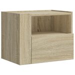 vidaXL Tables de chevet murales 2 Pièces chêne sonoma 45x30x35 cm