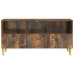 vidaXL Meuble TV 102 x 34 5 x 50 cm Chêne fumé Bois d'ingénierie