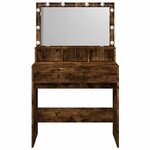 vidaXL Coiffeuse avec LED chêne fumé 80x41x134 5 cm