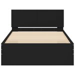 vidaXL Cadre de lit sans matelas avec tête de lit noir 100x200 cm