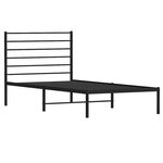 vidaXL Cadre de lit métal sans matelas avec tête de lit noir 75x190 cm