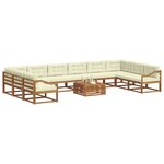 vidaXL Ensemble de canapés d'extérieur 11 Pièces Naturel et Crème