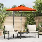 vidaXL Parasol de jardin LED et mât en acier terre cuite 225x225x212cm
