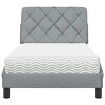 vidaXL Lit avec matelas gris clair 80x200 cm tissu