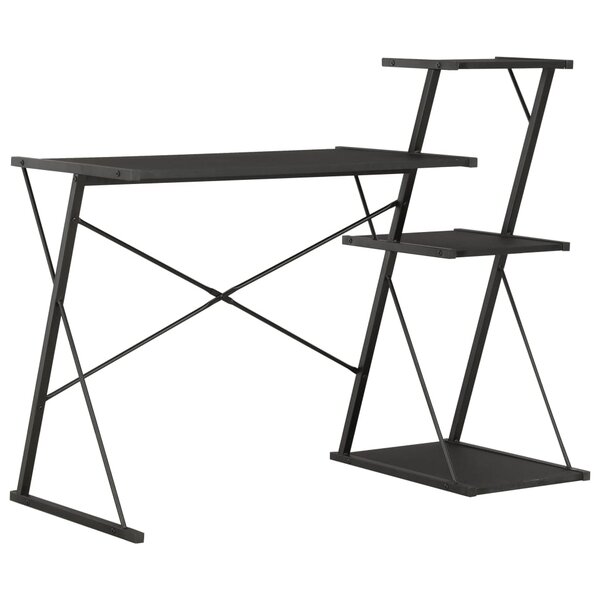 vidaXL Bureau avec étagère Noir 116x50x93 cm
