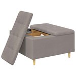 vidaXL Pouf de rangement avec coussin Taupe 80 x 80 x 45 cm tissu
