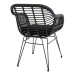 6 fauteuils en polyrotin noir TRIESTE