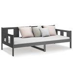 vidaXL Lit de jour sans matelas gris bois de pin massif 80x200 cm
