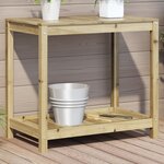vidaXL Table de rempotage avec étagère 82 5x50x75 cm bois pin imprégné