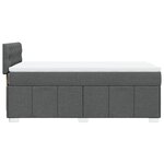 vidaXL Sommier à lattes de lit avec matelas Gris foncé 80x200 cm Tissu