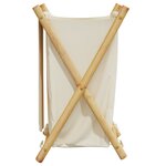vidaXL Panier à linge blanc crème 41 5x36x63 5 cm bambou