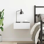 vidaXL Table de chevet flottante Blanc 40x30x15 cm Bois d'ingénierie