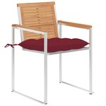 vidaXL Chaises de jardin avec coussins 2 Pièces Teck solide et acier