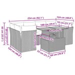 vidaXL Salon de jardin avec coussins 7 Pièces beige résine tressée