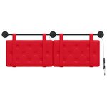 vidaXL Tête de lit suspendue Avec lumière LED Rouge Simili cuir