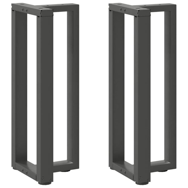 vidaXL Pieds de table console en T  2 pièces  anthracite  38 x 25 x (72-73) cm  acier
